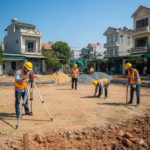 Công trình nhà phố 3 tầng đang thi công phần móng